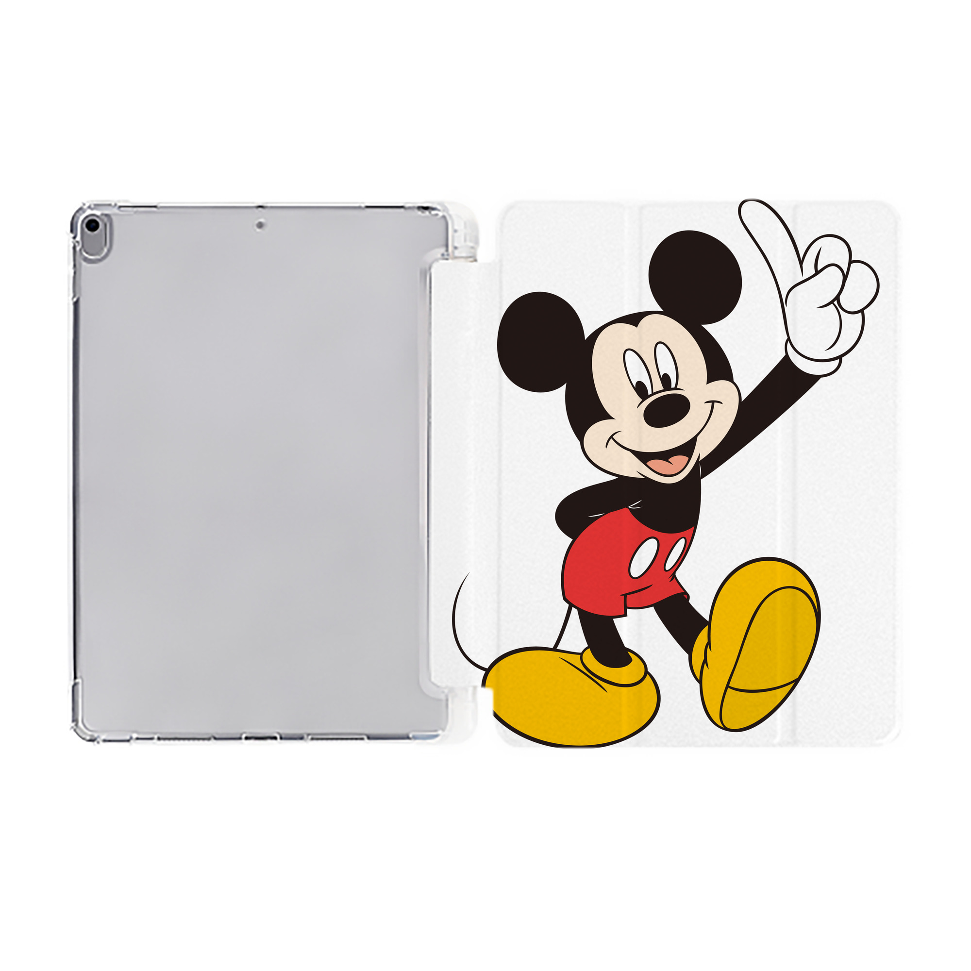 （画像用） ミッキーマウス Mickey Mouse IPad ケース ペン収納付き 三つ折りスタンド PUレザー×シリコン 対応機種9.5/10.5/10.9インチ